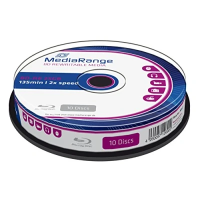 Abbildung von MediaRange MR501, 25 GB, BD RE, Tortenschachtel, 10 Stück(e)