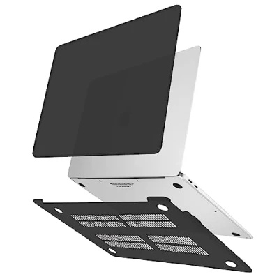 Abbildung von ZYB Hülle für MacBook Air 13 Zoll M1 A2337/A2179/A1932 (2020 2019 2018), Ultradünne Hartschale Schutzhülle Case 13.3 Retina, Schwarz