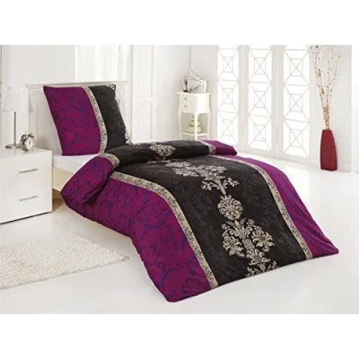 Abbildung von Optidream bettwäsche microfaser 135x200 sale schwarz / pink, 2 teilig, mikrofaser 135 x 200