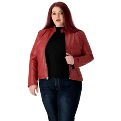 Abbildung von Urban 5884 Riley Lederjacke, Damen, Größe: 48, Red wax