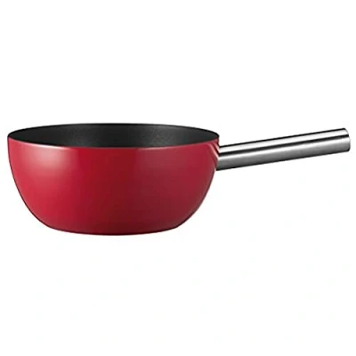 Abbildung von Spring Fondue Topf Caquelon aus Aluminium Guss rot emailliert Edelstahl Griff antihaftbeschichtet Fonduetopf induktionsgeeignet für alle Arten