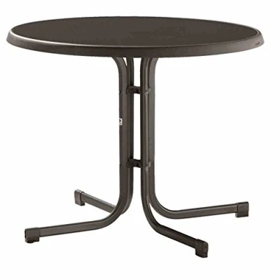Abbildung von Sieger 209/G Boulevard Klapptisch mit mecalit Pro Platte Ø 86 cm, Stahlrohrgestell eisengrau, Tischplatte Schieferdekor anthrazit