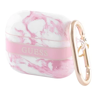 Abbildung von Guess GUA3HCHMAP Hülle für AirPods 3 rosa Marmorband Collection