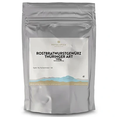 Abbildung von Royal Spice Rostbratwurst Gewürz Thüringer Art 100g Gewürzmischung für frische und original Bratwurst mit hervorragendem Geschmack nach echtem Originalrezept