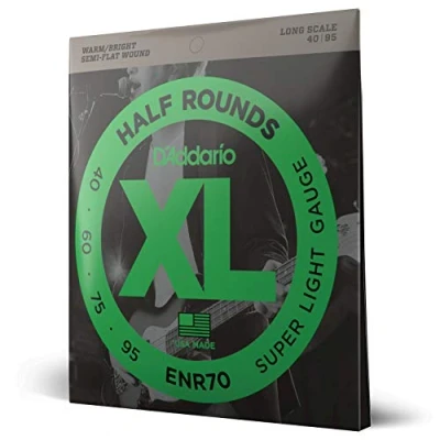 Abbildung von D&#039;Addario E Bass Gitarrensaiten Saiten Bassgitarre Strings Guitar ENR70 XL Nickel Saitensatz 0,10 cm 0,24 (.040 .095 Zoll)