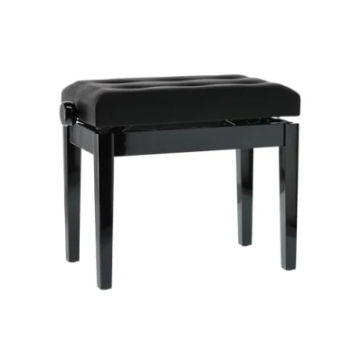 Abbildung von GEWA Pianobank Deluxe Schwarz Hochglanz (leichtgängige Höhenverstellung von 48 57 cm, qualitatives Massivholz, langlebig und robust, hohe Bruchlast, Sitzfläche 52 x 30 Kunstleder Sitzbezug)