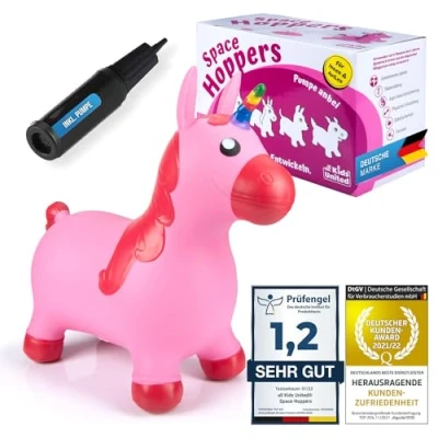 Abbildung von all Kids United Hüpftier Drache Sprungpferd, (Sprungtier + Pumpe), Kinder Hüpfpferd