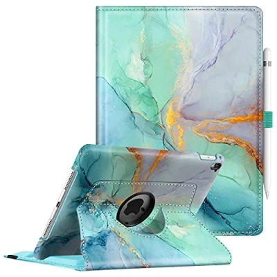 Abbildung von Fintie Hülle für iPad Pro 9.7 Zoll 360 Grad Rotierend Stand Cover Case Schutzhülle Tasche mit Auto Schlaf/Wach Funktion (2016 Modell), Smaragd Marmor