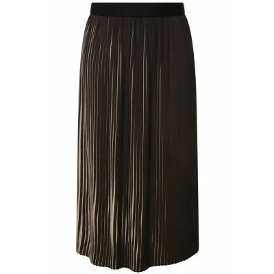 Abbildung von Ulla Popken TWO TONE Elastic Waist Alinienrock, Damen, Größe: 54/56, Black