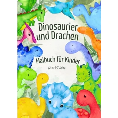 Abbildung von Dinosaurier und Drachen Malbuch für Kinder Alter 4 7