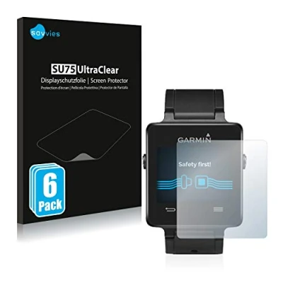 Abbildung von Savvies 6 Stück Schutzfolie für Garmin vivoactive Displayschutz Folie Ultra Transparent