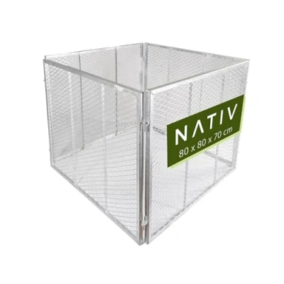 Abbildung von NATIV Garten Komposter 80x80x70 cm galvanisiert, Metallkomposter mit 448 Litern, Drahtkomposter für eigenen Kompost, Metall als Kompostsieb nutzbar, Kompostierer (Silber, 446 Liter)