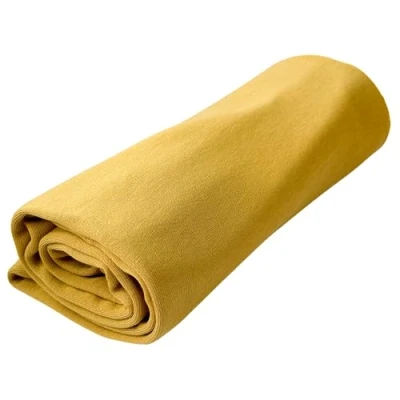 Abbildung von Hoppediz Premium Pucktuch aus Bio Baumwolle Vielseitige Kuscheldecke &amp; Babydecke, Ideal als Schmusetuch, Erstlingsdecke Schnuffeltuch, curry