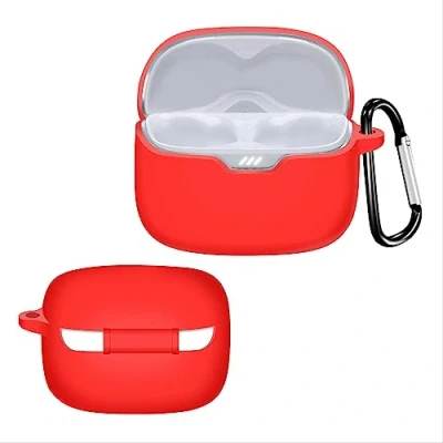 Abbildung von GIOPUEY Hülle für JBL Tune Beam, Silikon Stoßfeste Schutzhülle, Ultradünn Case Cover, Kein Geruch, Rot