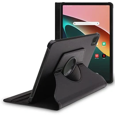 Abbildung von ebestStar Hülle für Xiaomi Pad 5 Pro, 5G (2021), Drehbar Schutzhülle, PU Lederhülle, Rotierende Ständer Etui, Rotating Case Cover, Schwarz