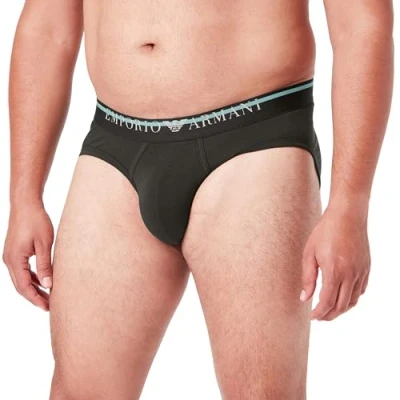 Abbildung von Emporio Armani Herren Men&#039;s Underlined Logo Boxer Briefs, Schwarz, L EU