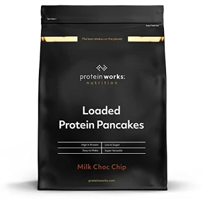 Abbildung von Loaded Protein Pancakes Milchschokoladen Chip Proteinreiches Frühstück Zuckerarmer Snack Schnell &amp; einfach herzustellen Works 1kg