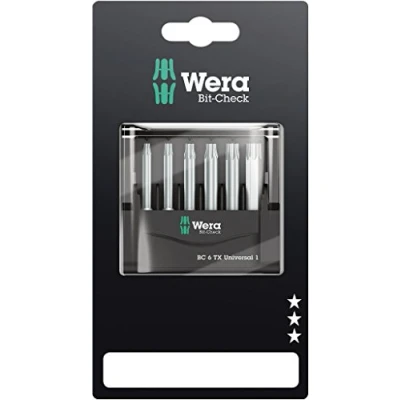Abbildung von Wera 05073637001, 6 Stück(e), Torx, TX10, TX15, TX20, TX25, TX30, TX40, Stahl, 1x TX 10x50 mm 15x50 20x50 25x50 30x50 40x50 mm, CE, GS, DVE