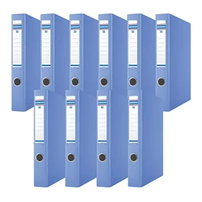 Abbildung von DONAU 3934001PL 10 Ringbuch/Blau 4 D Ring Mechanik 30mm DIN A4 Ringordner Pappe/Kunststoff Aus 1,9 mm dickem Karton mit öko PP 100µ 10er Packung