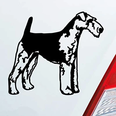 Abbildung von Hellweg Druckerei Airedale Terrier Dog Tier Hund Auto Aufkleber Sticker Heckscheibenaufkleber