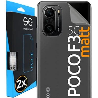 Abbildung von 2x se® 3D SCHUTZFOLIE Rückseite Entspiegelt für Xiaomi Poco F3 ,Anti Staub, Backcover, einfache blasenfreie Installation, Ultra Klar,Schutz vor Schmutz, Stoß Kratzfest, aus Deutschland
