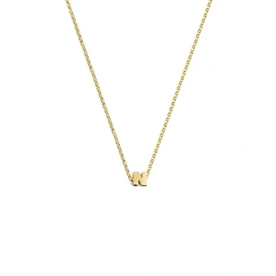Abbildung von SINGULARU Personalisierte Halskette Single Letter Gold Anhänger in 925 Sterlingsilber mit 18kt Vergoldung Kette Einheitsgröße Damenschmuck Buchstabe N
