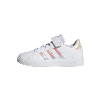 Abbildung von adidas Grand Lifestyle Court Elastic Lace and Top Strap Shoes Tennisschuhe, Cloud White/Iridescent/Cloud White, 33 EU