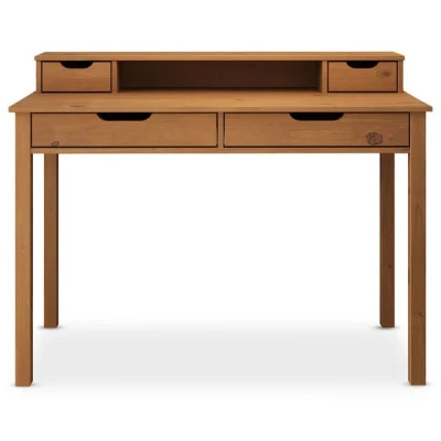 Abbildung von IDIMEX Schreibtisch RAUL, Bürotisch mit Stauraum aus Massivholz 4 Schubladen eichefarben