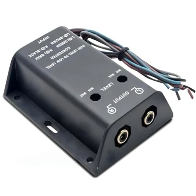Abbildung von Sound way Schnittstelle, Adapter, Konverter Autoradio Lautsprecher auf Cinch Titolo