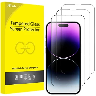 Abbildung von JETech Full Screen Schutzfolie für iPhone 14 Pro 6,1 Zoll, 9H Panzer Schutz Glas Folie Displayschutz Hat Keinen Einfluss auf die Hülle, HD Klar, 3 Stück