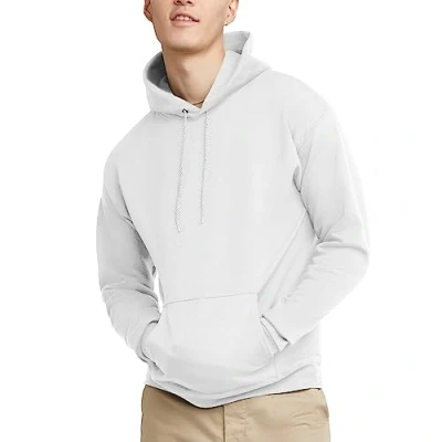 Abbildung von Hanes Herren EcoSmart Hoodie Midweight Fleece Pullover Hooded Sweatshirt for Men Hoody, Weiß, XXL