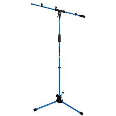 Abbildung von keepdrum Mikrofonständer MS106BL mit Galgen u. Metallsockel Blau