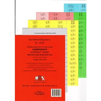 Abbildung von DürckheimRegister HABERSACK KOMPAKT / Gesetze und §§: 120 Registeretiketten (sog. Griffregister) für HABERSACK, C.H.Beck Verlag In jedem Fall auf ... der richtigen Seite