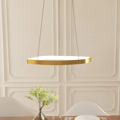 Abbildung von Eglo 900917 Hängeleuchte VALLEROSA Alu, Stahl messing gebürstet LED 25,2W 3000K H:110cm Ø58cm dimmbar