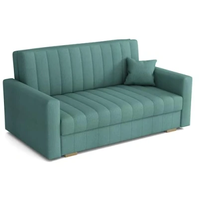 Abbildung von MEBLE LUX Sofa mit Schlaffunktion und Bettkasten Zanzibar I 3 Sitzer 153 cm Breit Schlafsofa Couch Klein Mint