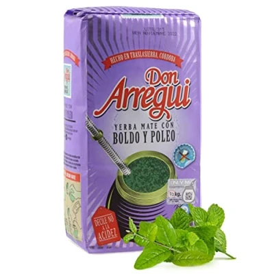 Abbildung von Yerba Mate Tee Don Arregui Boldo 0.5 kg + Geschenk Probe (40g): Reich an Antioxidantien, Vitaminen, beschleunigt den Stoffwechsel, zuckerfrei Argentinien