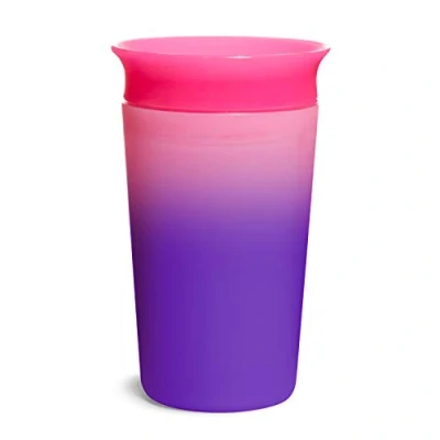 Abbildung von Munchkin Miracle 360 Trinkbecher für Babys und Kleinkinder, BPA frei, mit Farbwechsel, auslaufsicher, spülmaschinenfest, Kinder ab 12 Monaten, rosa, 266 ml