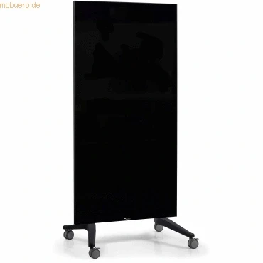 Abbildung von Legamaster 7 105200 Mobile Glasboard, doppelseitige Glas Magnettafel auf Rollen, 90 x 195 cm, schwarz