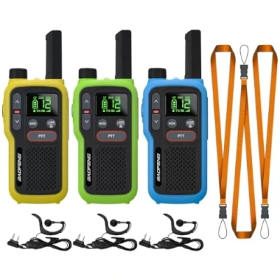 Abbildung von BAOFENG GT 18 Walkie Talkie PMR446 Lizenzfrei Funkgerät für Erwachsene Kinder, Wiederaufladbares Walky Talky 1500mAh Batterie, Dual PTT, 16 Kanäle, Scan, Taschenlampe Camping Wandern, 3er Pack