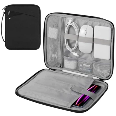 Abbildung von MoKo 12.9 Zoll Tablet Hülle, Tragetasche mit Griff, Gepolsterte Schutztasche für iPad Pro 2024/2022/2021/2020/2018, Air 2024, Galaxy Tab S9/S8 Plus 12.4&quot; 2023/2022, Schwarz