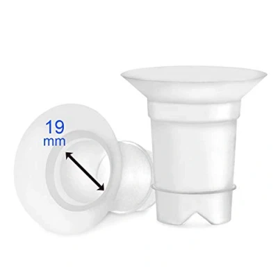 Abbildung von Maymom Flanscheinsätze 19 mm für Medela. und 24 Spectra Schilde/Flansche. Zur Verwendung mit Freestyle, Harmony Sonata, um den Nippelkanal auf zu reduzieren; 2 Stck.