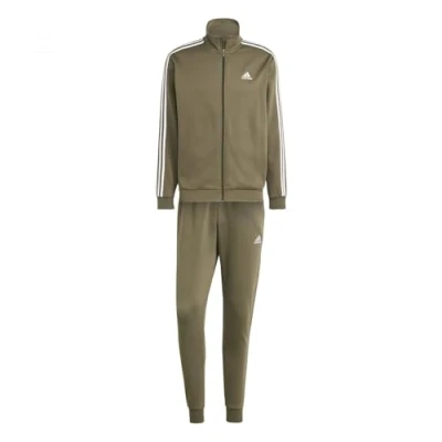 Abbildung von adidas Sportswear Basic 3 Stripes Tracksuit Trainingsanzug, Herren, Größe: XL, Olive strata