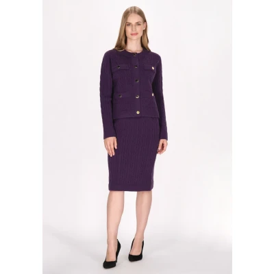 Abbildung von Strickjacke SCHMUDDELWEDDA XL/XXL / Lila 50% Acrylic 32% Polyesteramide 18% Polyester