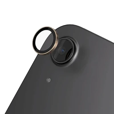 Abbildung von RHINOSHIELD Schutz für Smartphone Kamera kompatibel mit[iPad Pro(2018)/iPad Air4/5/6(11/13 Zoll)/iPad Mini 6]Fingerabdruck und kratzresistentes Schutzglas mit Aluminium Ring optische Klarheit Gold