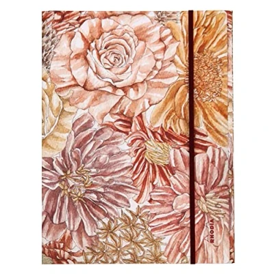 Abbildung von Rhodia 120026C ORANGE Botanique Sammelmappe mit Gummizugverschluß, 3 Klappen, DIN A4+ 24x32 cm, Deckel soft touch, Blumenmotiven, 1 Stück