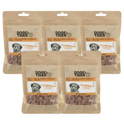 Abbildung von Adult, Junior Hunde Snacks, Wunderkind, Leckerlies, 100% gefriergetrocknetes Entenbrustfilet, 5x 70g