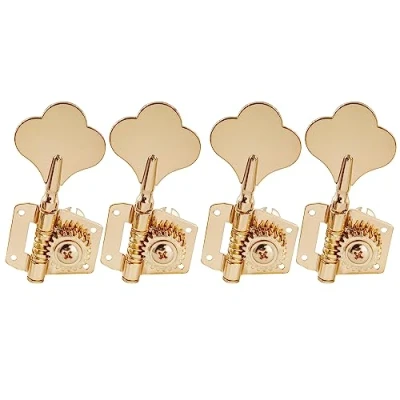 Abbildung von Musiclily Pro 4 in Line Open Gear Mechaniken Set für Saiter E Bass Precision Jazz Bass, Gold