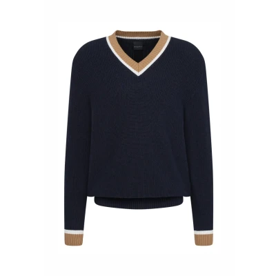 Abbildung von bugatti MIT Vausschnit Strickpullover, Herren, Größe: XL, Marine