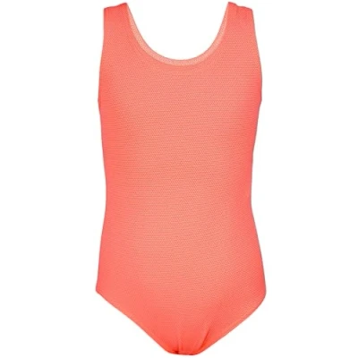 Abbildung von Aquarti Mädchen Badeanzug mit Ringerrücken Sport Mädchen, Chlorresistent, Farbe: Jacquard Punkte Orange, Größe: 152