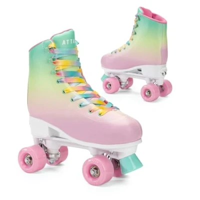 Abbildung von ATTABO Rollerskates Aquatica 35 38 EU Aluminium Rollschuhe Buntes Design 82A Räder 54mm x 32mm Fingerschutz Sicheres Bremsen Langlebige Materialien ABEC 5 Mehrfarbig Größenanpassung